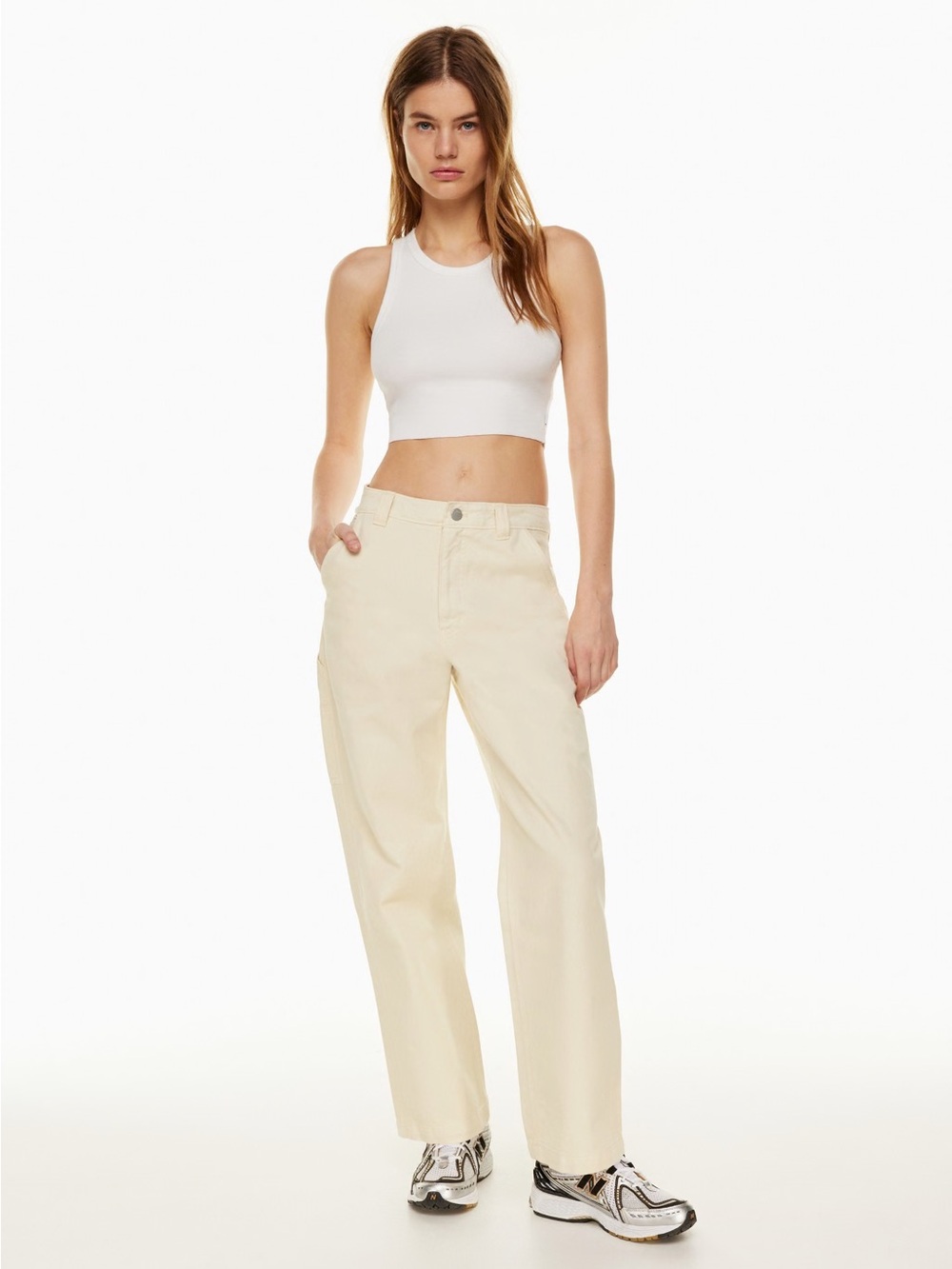 TNA Greenwich Pant in Light Cream